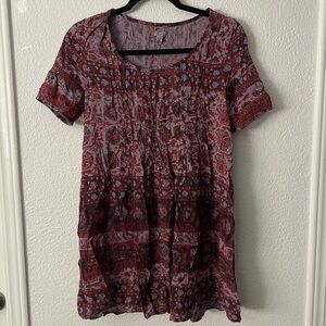🌟4/$13🌟Ecote Red and Purple Patterned Tunic